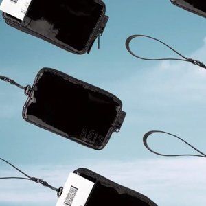 BEIS Black Patent Leather Travel Wallet Wristlet